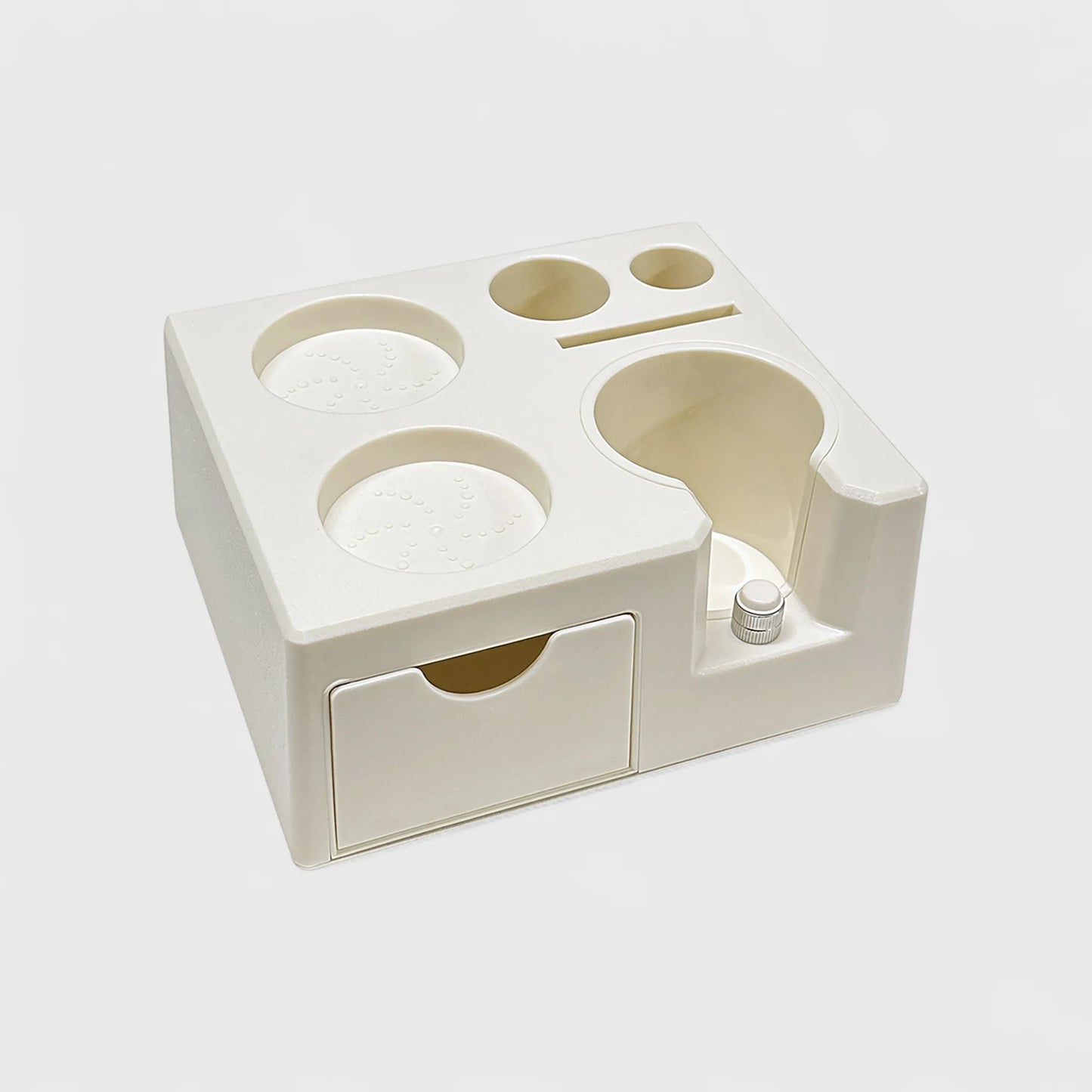 Multi-Function Espresso Tamping Station with Filter Drawer