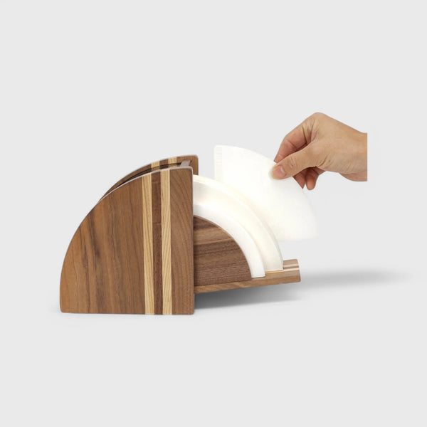 Wood Wedge Coffee Filter Paper Holder - V60 Filters