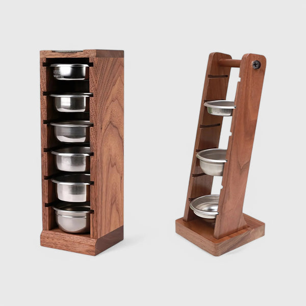 Solid Wood Coffee Basket Holder with 6 Compartments