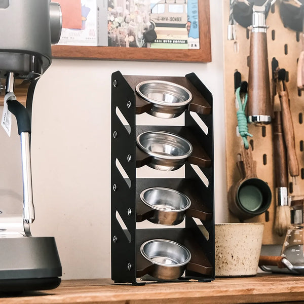 Walnut & Steel Portafilter Basket Holder