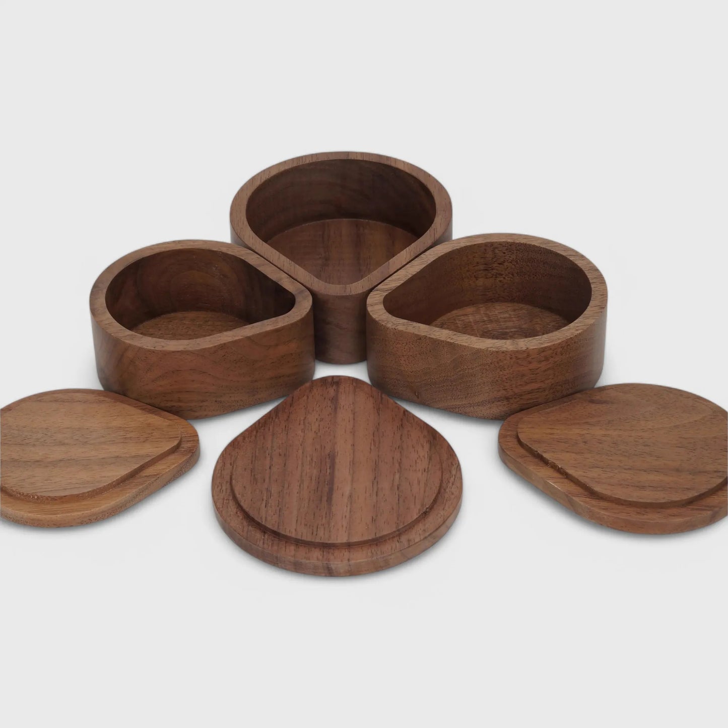 Round Wooden coffee Filter Paper Storage Box