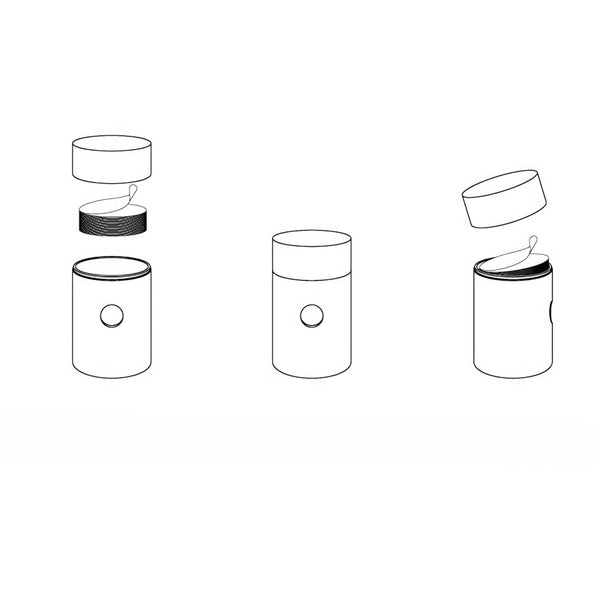 Round Coffee Filter Paper Stand - Aluminium Cylinder