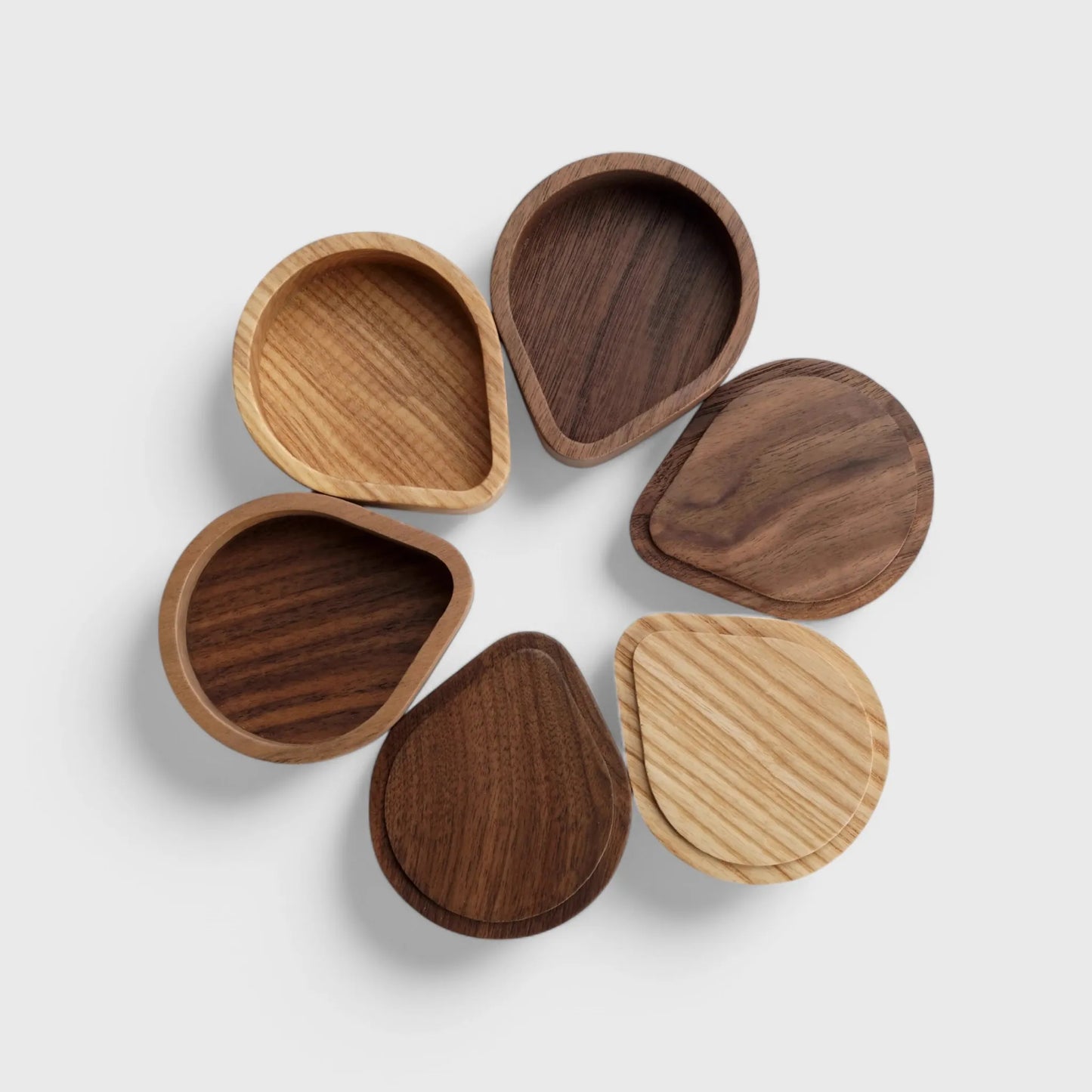 Round Wooden coffee Filter Paper Storage Box