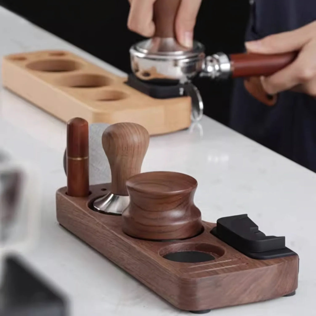 Walnut Espresso Tamping Station