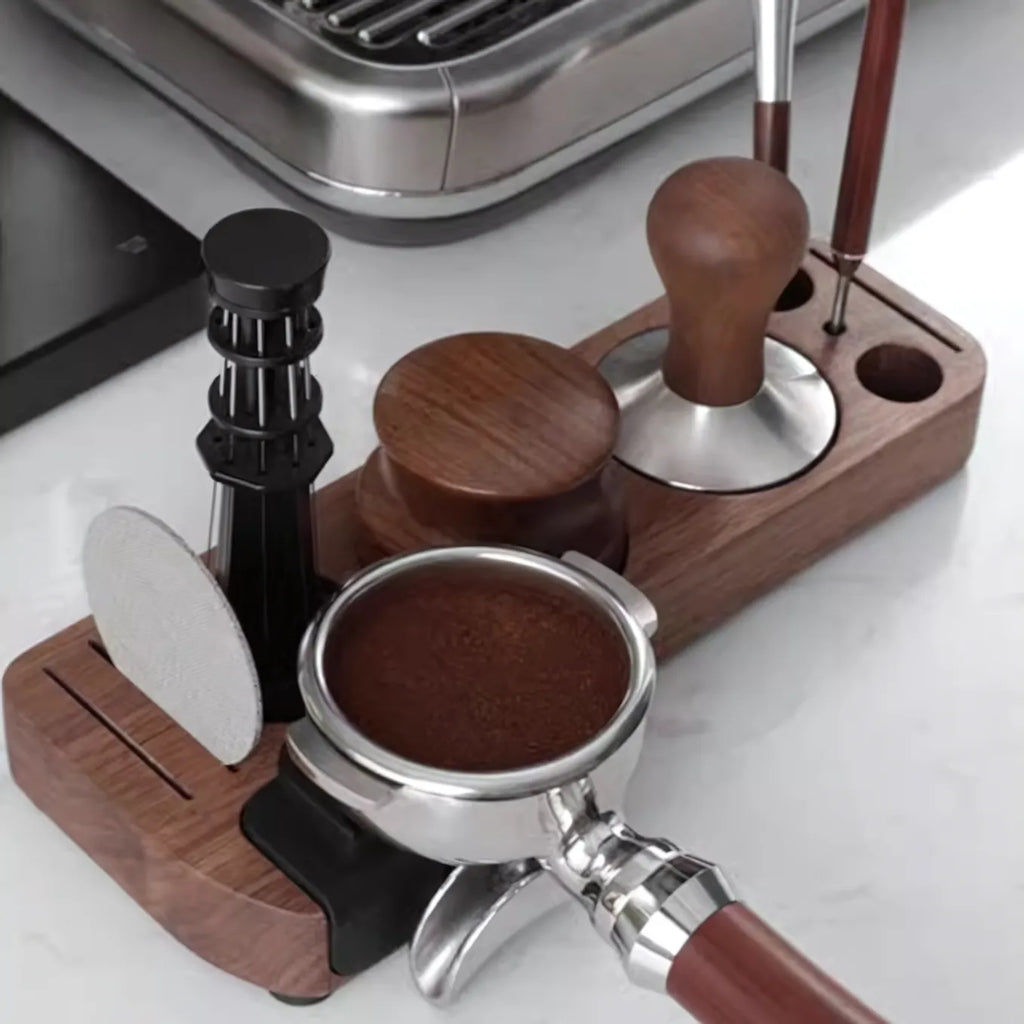 Walnut Espresso Tamping Station