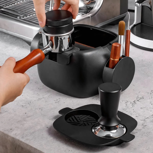 Barista Robot Espresso Tamping Station with Knock Box