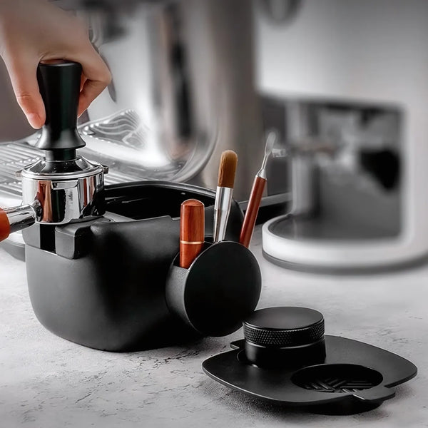 Barista Robot Espresso Tamping Station with Knock Box