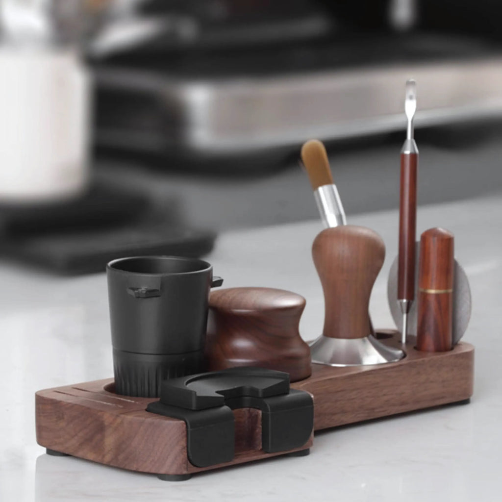 Walnut Espresso Tamping Station