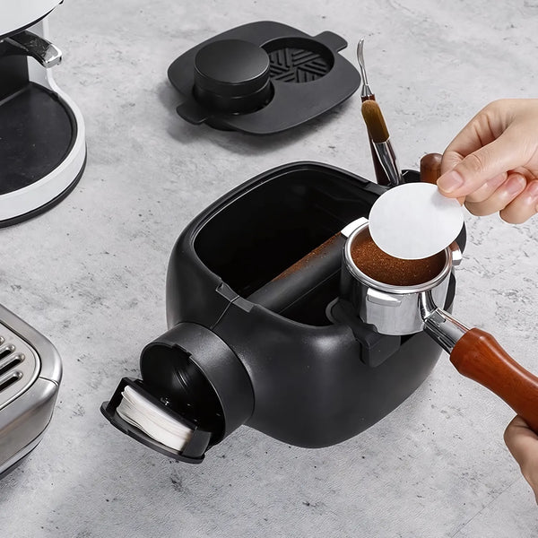 Barista Robot Espresso Tamping Station with Knock Box