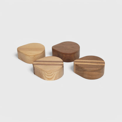 Round Wooden coffee Filter Paper Storage Box