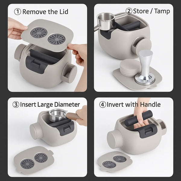 Barista Robot Espresso Tamping Station with Knock Box