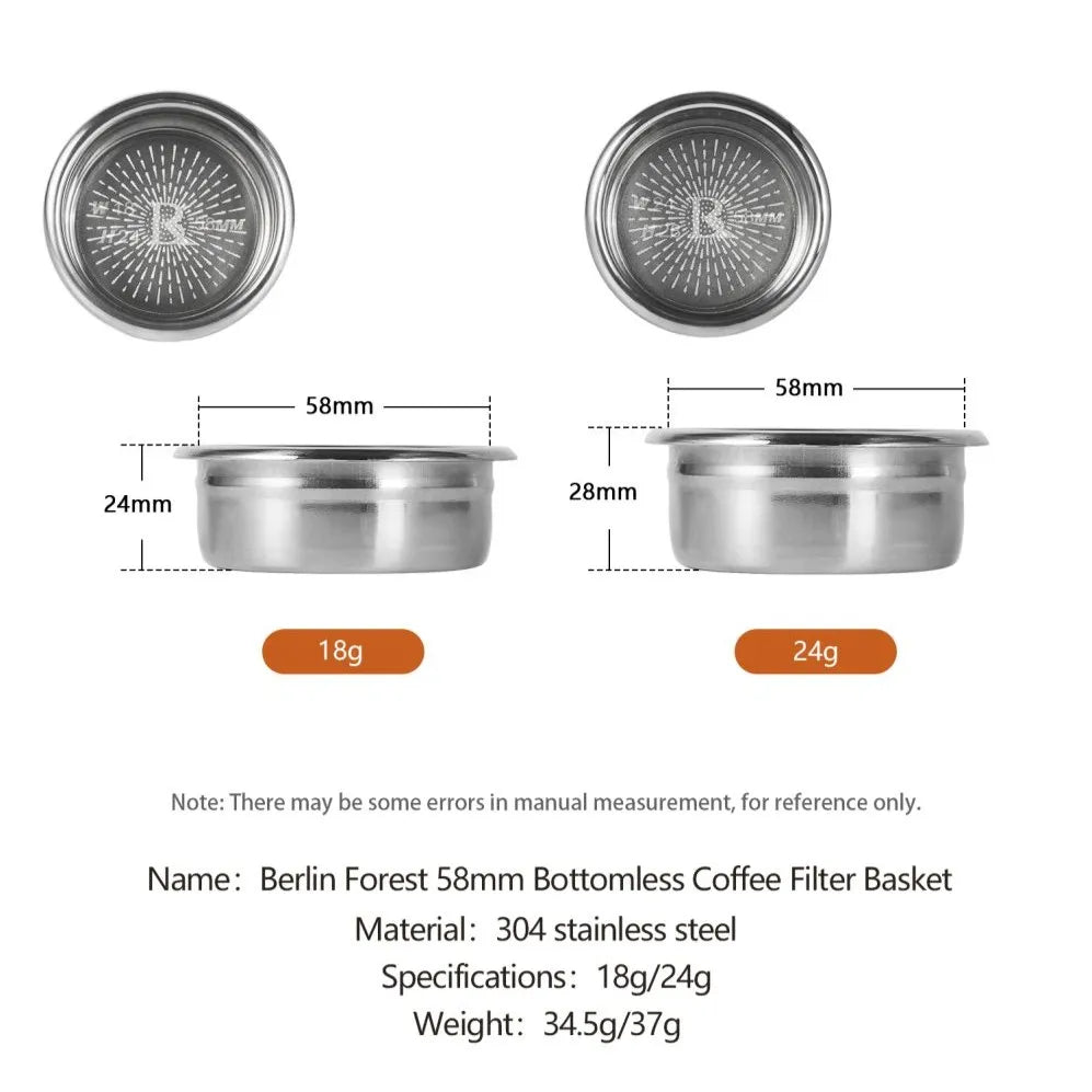 58mm Double-Layer Coffee Filter Basket | 18g/24g