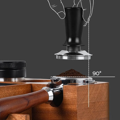 Multi-Function Wooden Espresso Tamping Station with Knock Box