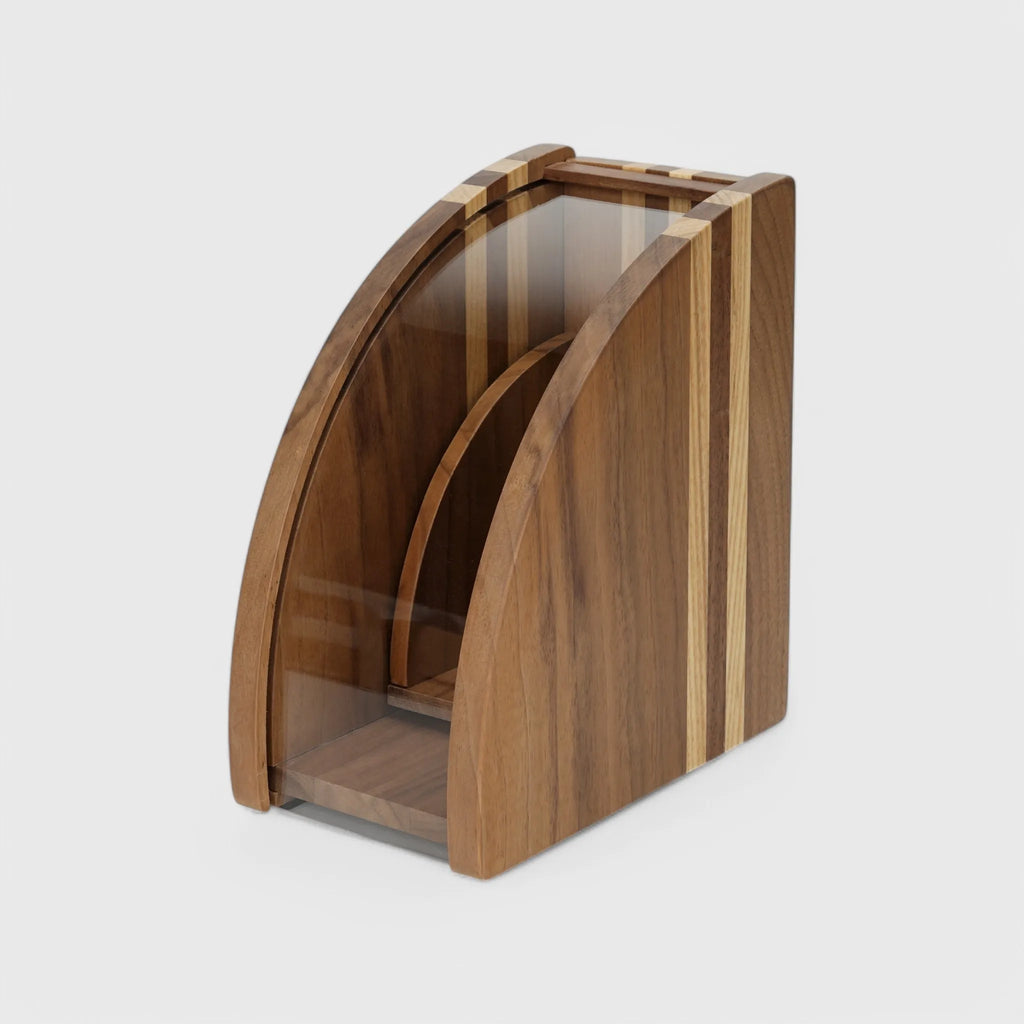Wood Wedge Coffee Filter Paper Holder - V60 Filters
