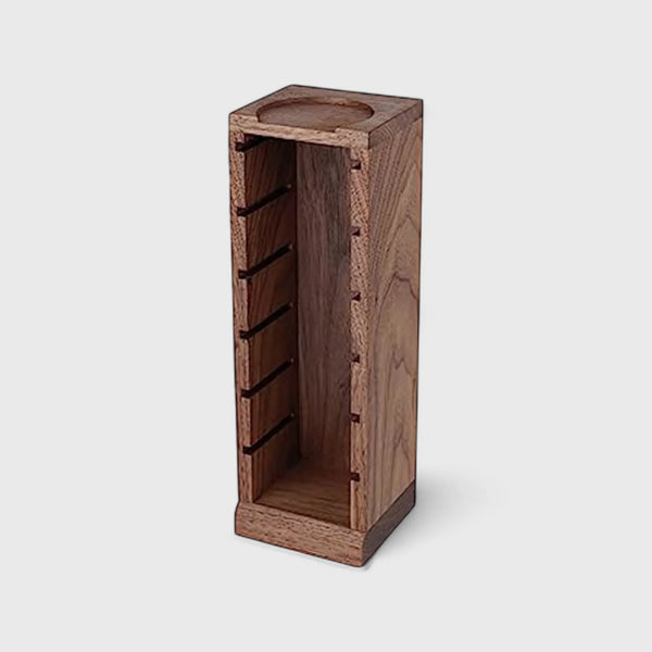 Solid Wood Coffee Basket Holder with 6 Compartments