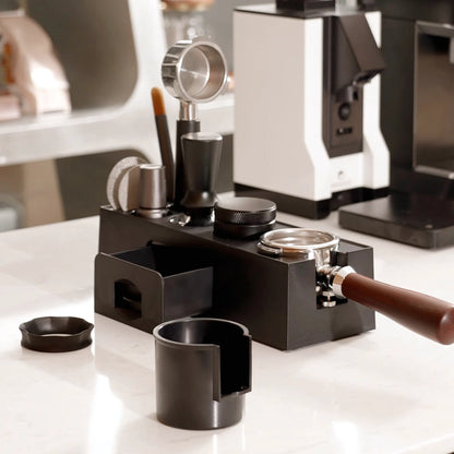 All-in-One Espresso Tamping Station with Storage Drawer