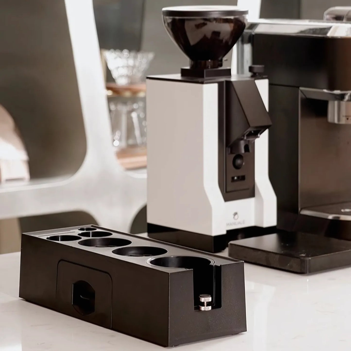All-in-One Espresso Tamping Station with Storage Drawer