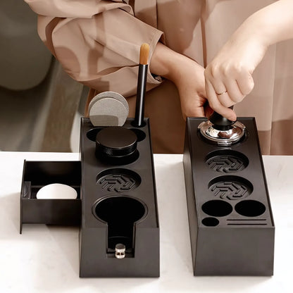All-in-One Espresso Tamping Station with Storage Drawer