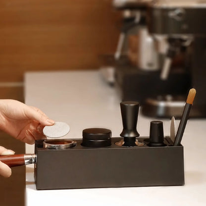 All-in-One Espresso Tamping Station with Storage Drawer