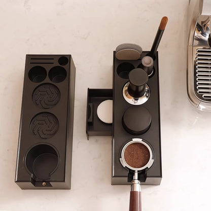 All-in-One Espresso Tamping Station with Storage Drawer