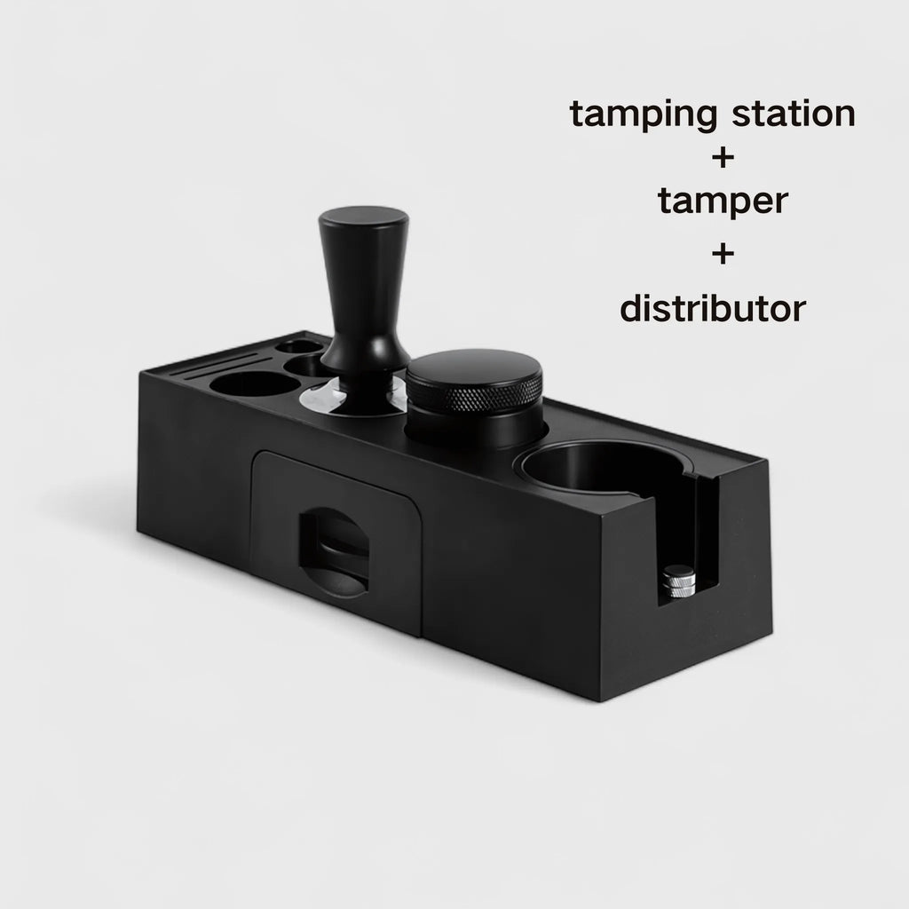 All-in-One Espresso Tamping Station with Storage Drawer