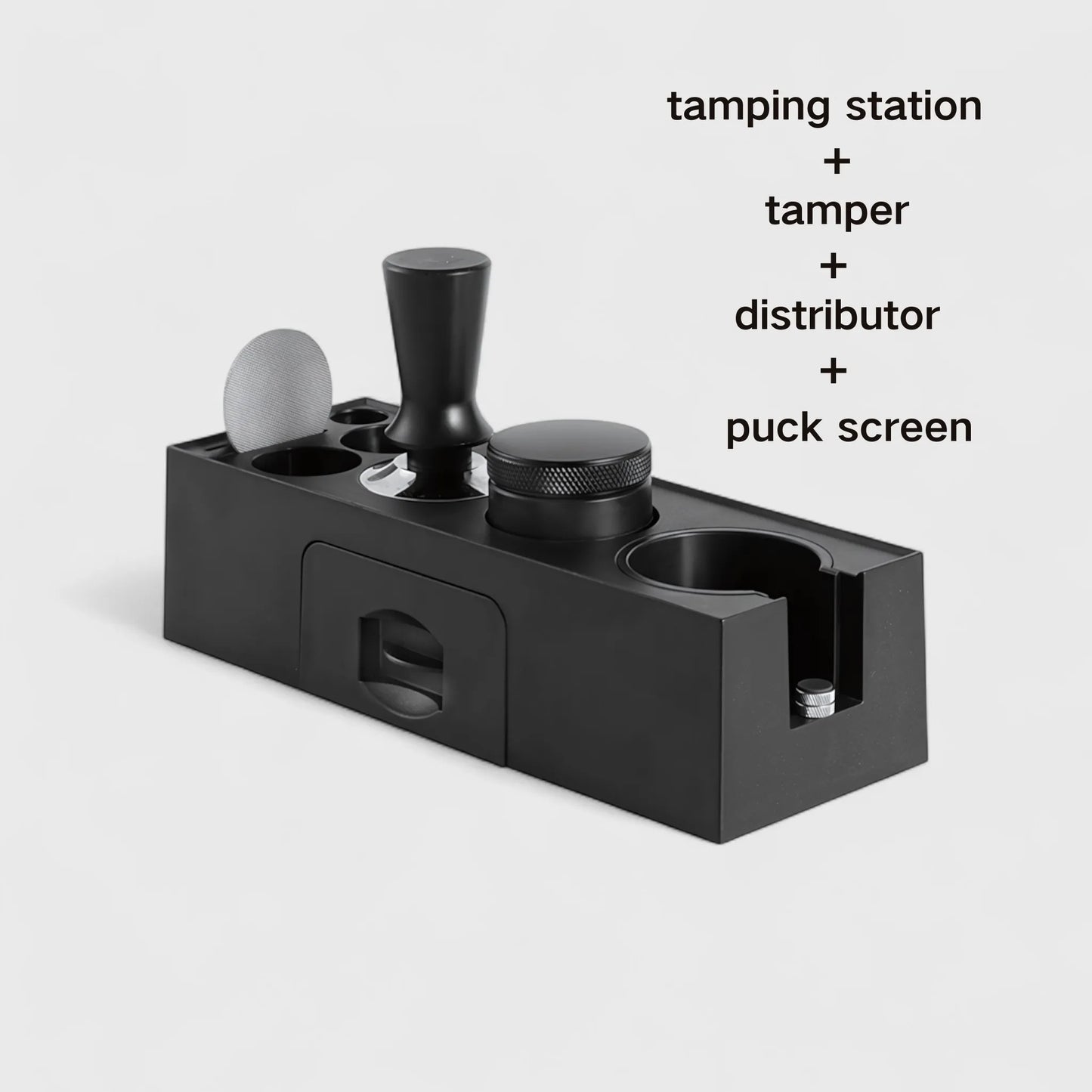 All-in-One Espresso Tamping Station with Storage Drawer