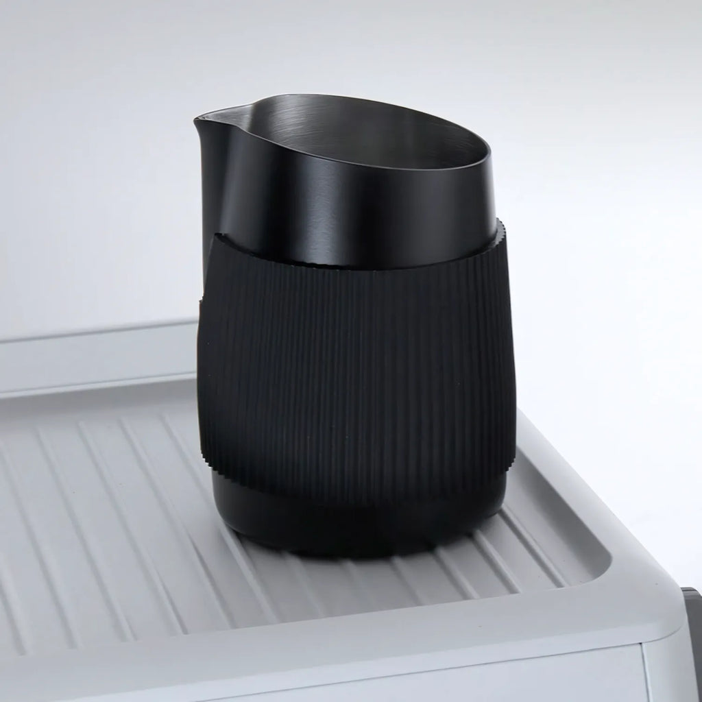 Black 304 Stainless Steel Angled Milk Pitcher