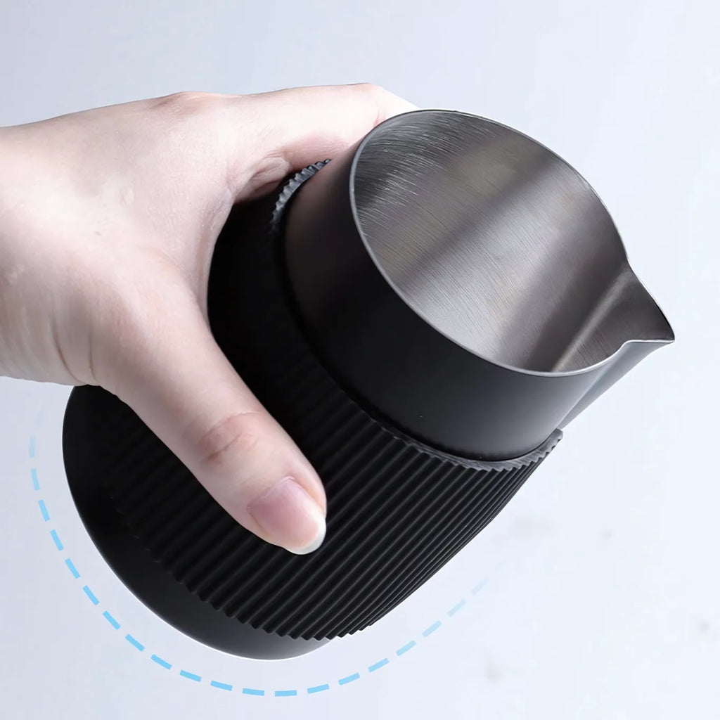 Black 304 Stainless Steel Angled Milk Pitcher