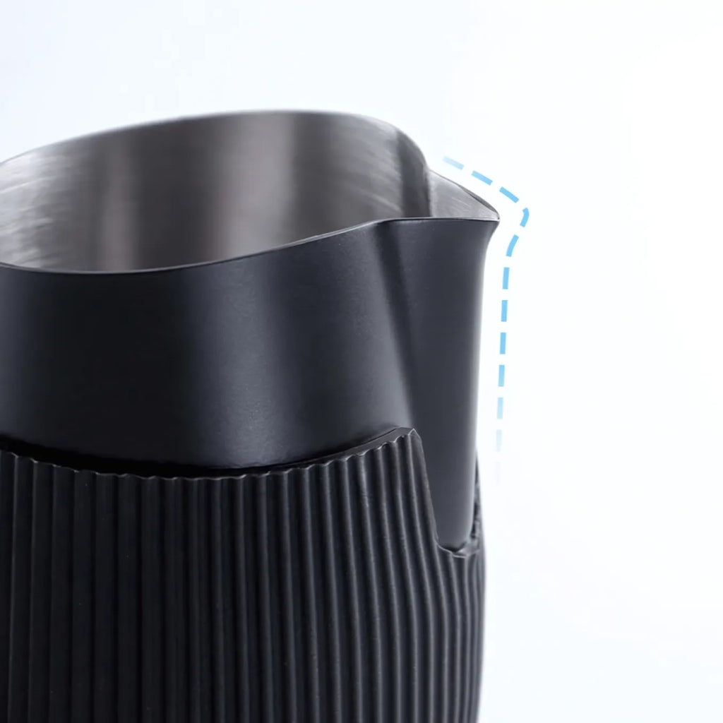 Black 304 Stainless Steel Angled Milk Pitcher