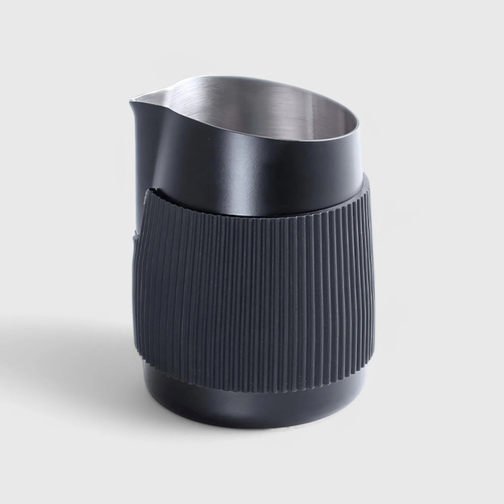 Black 304 Stainless Steel Angled Milk Pitcher