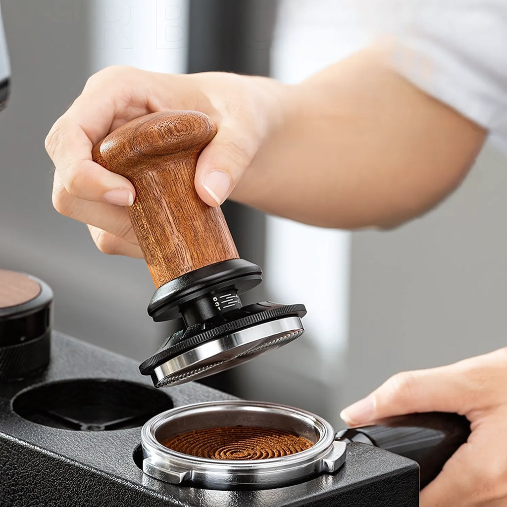 Calibrated Espresso Tamper with Adjustable Depth and 30lb Spring Pressure