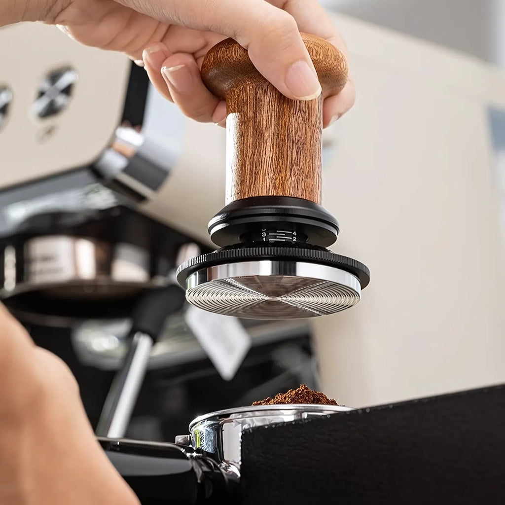 Calibrated Espresso Tamper with Adjustable Depth and 30lb Spring Pressure