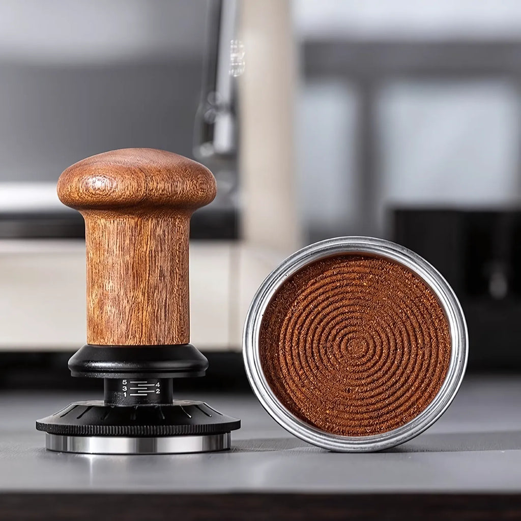 Calibrated Espresso Tamper with Adjustable Depth and 30lb Spring Pressure