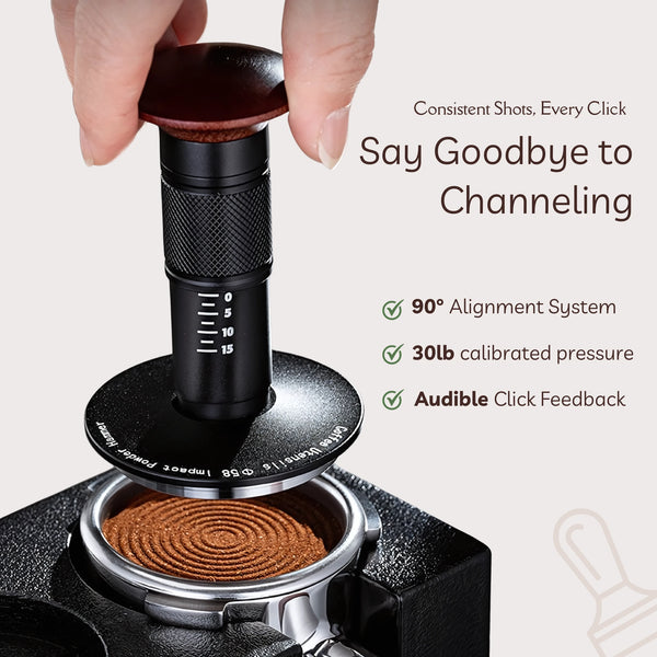 Calibrated Espresso Tamper with Wood Handle
