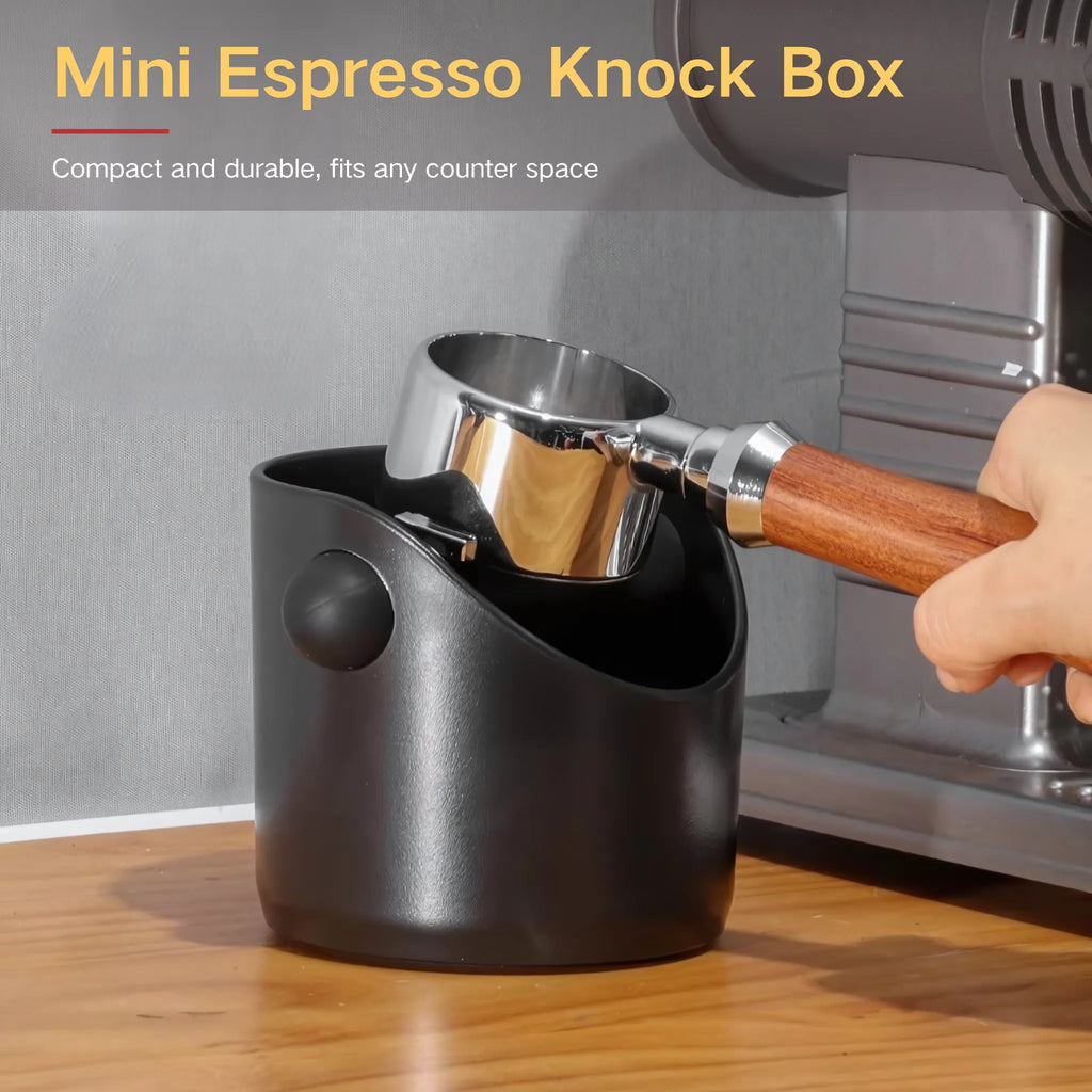 Knock Box Compact Compact Espresso Knock Box 0.45L – Anti-Slip ABS Coffee Grounds ...