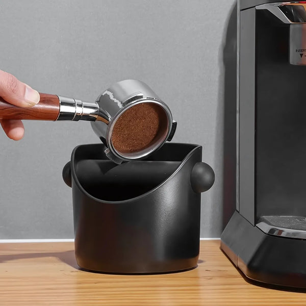 Knock Box Compact Compact Espresso Knock Box 0.45L – Anti-Slip ABS Coffee Grounds ...