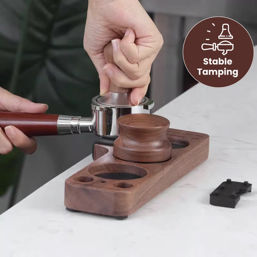 Walnut Espresso Tamping Station