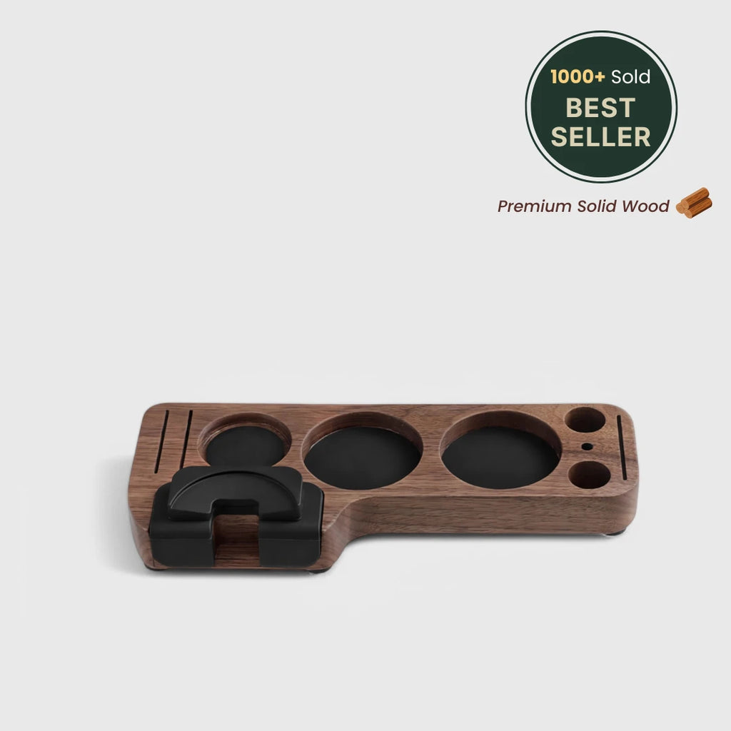Walnut Espresso Tamping Station