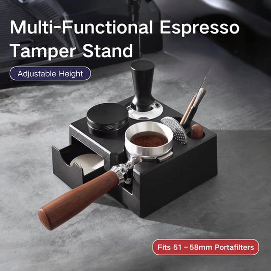 Multi-Function Espresso Tamping Station with Filter Drawer