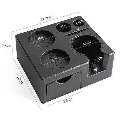 Multi-Function Espresso Tamping Station with Filter Drawer