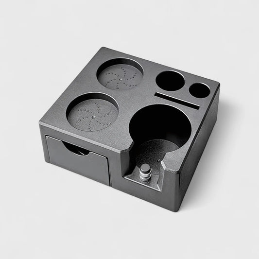 Multi-Function Espresso Tamping Station with Filter Drawer
