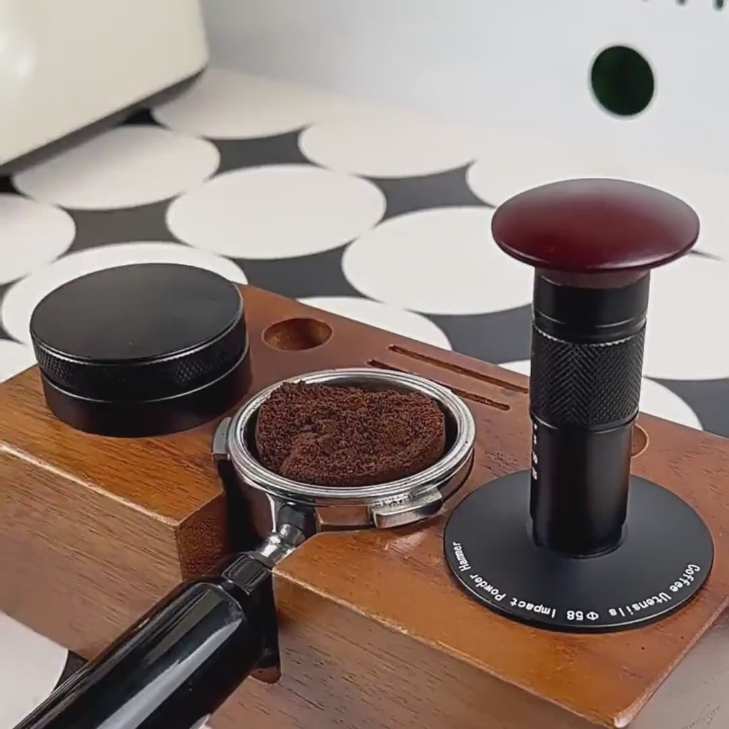 Calibrated Espresso Tamper with Wood Handle