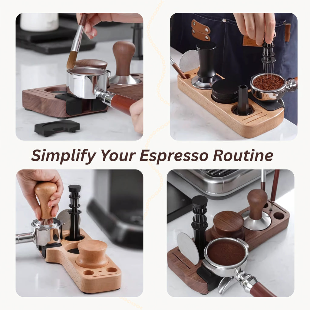 Walnut Espresso Tamping Station