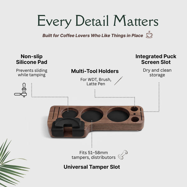 Walnut Espresso Tamping Station